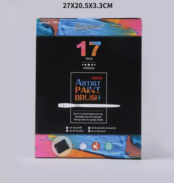 PINCEL SET MAS ESTUCHE DE ARTE GIORGIONE 17 PIEZAS - Imagen 3